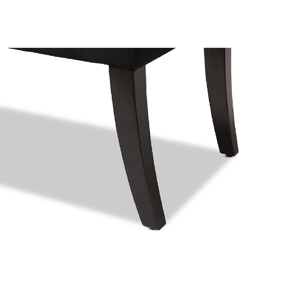 Baxton Studio Chandelle Luxe and Contemporary Black Velvet Upholstered Bench WHI-WS-5809-Black-Bench
