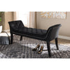 Baxton Studio Chandelle Luxe and Contemporary Black Velvet Upholstered Bench WHI-WS-5809-Black-Bench