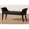 Baxton Studio Chandelle Luxe and Contemporary Black Velvet Upholstered Bench