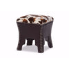 Baxton Studio Sally Modern and Contemporary Cow-print Patterned Fabric Brown Faux Leather Upholstered Accent Stool with Nail heads