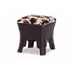 Baxton Studio Sally Modern and Contemporary Cow-print Patterned Fabric Brown Faux Leather Upholstered Accent Stool with Nail heads