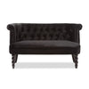 Baxton Studio Flax Victorian Style Contemporary Black Velvet Fabric Upholstered 2-seater Loveseat WHI-WS-GK756-Black-LS