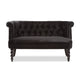 Baxton Studio Flax Victorian Style Contemporary Black Velvet Fabric Upholstered 2-seater Loveseat WHI-WS-GK756-Black-LS