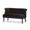 Baxton Studio Flax Victorian Style Contemporary Black Velvet Fabric Upholstered 2-seater Loveseat WHI-WS-GK756-Black-LS