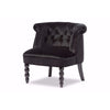 Baxton Studio Flax Victorian Style Contemporary Black Velvet Fabric Upholstered Vanity Accent Chair WHI-WS-GK756-Black