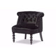 Baxton Studio Flax Victorian Style Contemporary Black Velvet Fabric Upholstered Vanity Accent Chair WHI-WS-GK756-Black
