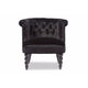 Baxton Studio Flax Victorian Style Contemporary Black Velvet Fabric Upholstered Vanity Accent Chair WHI-WS-GK756-Black