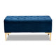 Baxton Studio Valere Glam and Luxe Navy Blue Velvet Fabric Upholstered Gold Finished Button Tufted Storage Ottoman