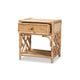 bali & pari Camara Modern Bohemian Natural Brown Rattan 1-Drawer Nightstand WHI-WS001-Rattan-NS