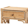 bali & pari Camara Modern Bohemian Natural Brown Rattan 1-Drawer Nightstand WHI-WS001-Rattan-NS