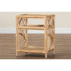 bali & pari Baara Modern Bohemian Natural Brown Rattan Nightstand