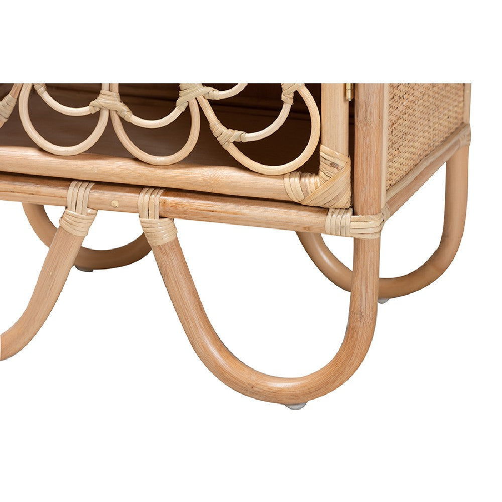 bali & pari Acelin Modern Bohemian Natural Brown Rattan Nightstand WHI-WS016-Rattan-NS