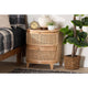 bali & pari Oleta Modern Bohemian Natural Brown Rattan 2-Drawer Nightstand WHI-WS017-Rattan-NS