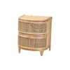 bali & pari Oleta Modern Bohemian Natural Brown Rattan 2-Drawer Nightstand WHI-WS017-Rattan-NS