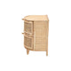 bali & pari Oleta Modern Bohemian Natural Brown Rattan 2-Drawer Nightstand WHI-WS017-Rattan-NS