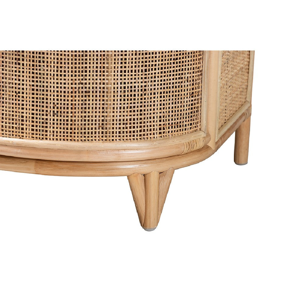 bali & pari Oleta Modern Bohemian Natural Brown Rattan 2-Drawer Nightstand WHI-WS017-Rattan-NS