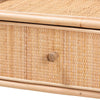 bali & pari Lalo Modern Bohemian Natural Brown Rattan 1-Drawer Nightstand WHI-WS018-Rattan-NS