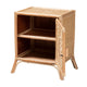 bali & pari Danna Modern Bohemian Natural Brown Rattan Nightstand WHI-WS025-Rattan-NS