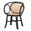 bali & pari Palesa Modern Bohemian Two-Tone Black and Natural Brown Rattan Dining Chair WHI-WS032-Black-Rattan-DC