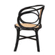 bali & pari Palesa Modern Bohemian Two-Tone Black and Natural Brown Rattan Dining Chair WHI-WS032-Black-Rattan-DC
