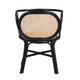 bali & pari Palesa Modern Bohemian Two-Tone Black and Natural Brown Rattan Dining Chair WHI-WS032-Black-Rattan-DC