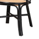 bali & pari Palesa Modern Bohemian Two-Tone Black and Natural Brown Rattan Dining Chair WHI-WS032-Black-Rattan-DC