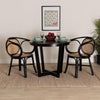 bali & pari Palesa Modern Bohemian Two-Tone Black and Natural Brown Rattan Dining Chair WHI-WS032-Black-Rattan-DC
