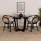 bali & pari Palesa Modern Bohemian Two-Tone Black and Natural Brown Rattan Dining Chair WHI-WS032-Black-Rattan-DC