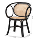 bali & pari Palesa Modern Bohemian Two-Tone Black and Natural Brown Rattan Dining Chair WHI-WS032-Black-Rattan-DC