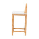 bali & pari Zariah Modern Bohemian Natural Brown Rattan and Mahogany Wood Bar Stool WHI-WS15-Mahogany-BS