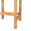 bali & pari Zariah Modern Bohemian Natural Brown Rattan and Mahogany Wood Bar Stool WHI-WS15-Mahogany-BS