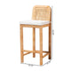 bali & pari Zariah Modern Bohemian Natural Brown Rattan and Mahogany Wood Bar Stool WHI-WS15-Mahogany-BS