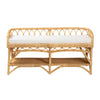 bali & pari Leryn Modern Bohemian Natural Brown Rattan Bench WHI-WS20-Rattan-Bench