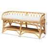 bali & pari Leryn Modern Bohemian Natural Brown Rattan Bench WHI-WS20-Rattan-Bench