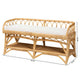 bali & pari Leryn Modern Bohemian Natural Brown Rattan Bench WHI-WS20-Rattan-Bench