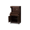 Baxton Studio Tannis Modern and Contemporary Dark Walnut Finished Kitchen Cabinet