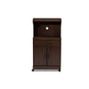 Baxton Studio Tannis Modern and Contemporary Dark Walnut Finished Kitchen Cabinet