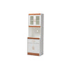 Baxton Studio Laurana Modern and Contemporary White and Cherry Finished Kitchen Cabinet and Hutch WHI-WS883200-White-Cherry
