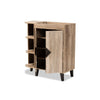 Baxton Studio Wales Modern and Contemporary Rustic Oak Finished Wood 2-Door Shoe Storage Cabinet with Open Shelves