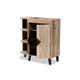 Baxton Studio Wales Modern and Contemporary Rustic Oak Finished Wood 2-Door Shoe Storage Cabinet with Open Shelves