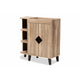 Baxton Studio Wales Modern and Contemporary Rustic Oak Finished Wood 2-Door Shoe Storage Cabinet with Open Shelves