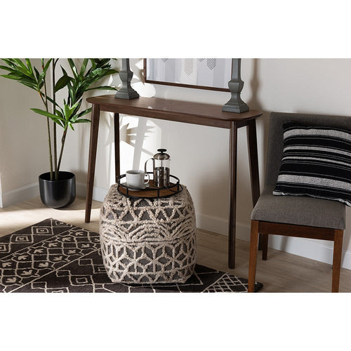 Baxton Studio Wendy Mid-Century Modern Walnut Finished Wood Console Table