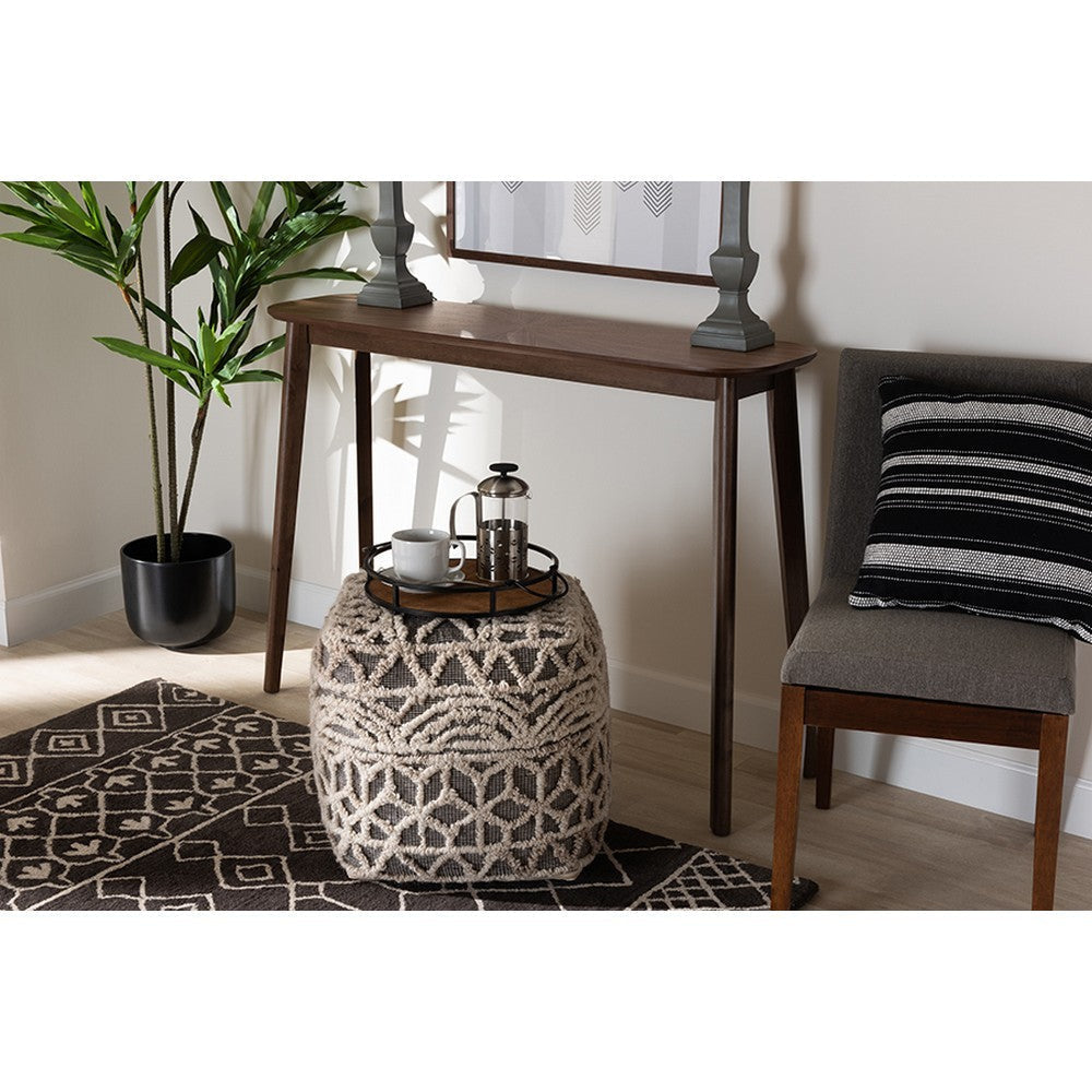 Baxton Studio Wendy Mid-Century Modern Walnut Finished Wood Console Table