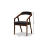 Baxton Studio Wendy Mid-Century Modern Black Velvet and Walnut Medium Brown Wood Finishing Dining Chair (Set of 2)