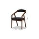 Baxton Studio Wendy Mid-Century Modern Black Velvet and Walnut Medium Brown Wood Finishing Dining Chair (Set of 2)