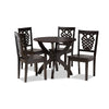 Baxton Studio Wanda Modern and Contemporary Transitional Dark Brown Finished Wood 5-Piece Dining Set