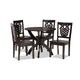 Baxton Studio Wanda Modern and Contemporary Transitional Dark Brown Finished Wood 5-Piece Dining Set