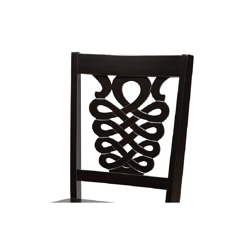 Baxton Studio Wanda Modern and Contemporary Transitional Dark Brown Finished Wood 5-Piece Dining Set