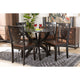 Baxton Studio Wanda Modern and Contemporary Transitional Two-Tone Dark Brown and Walnut Brown Finished Wood 5-Piece Dining Set