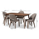 Baxton Studio Wesley Mid-Century Modern Light Grey Fabric Upholstered Walnut Finished Wood 5-Piece Dining Set